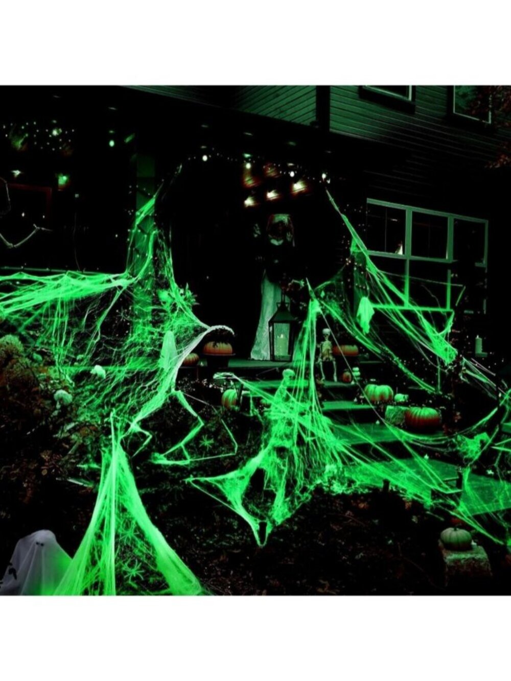 Halloween Spider Webs Glow in the Dark Webbing Stretchy Cobwebs with 30 Spiders